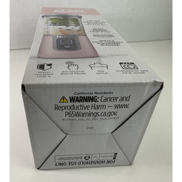 NEW Ninja Blast Portable Personal Blender Detachable Cable USB Type-C 16 oz Pink - Picture 3 of 8